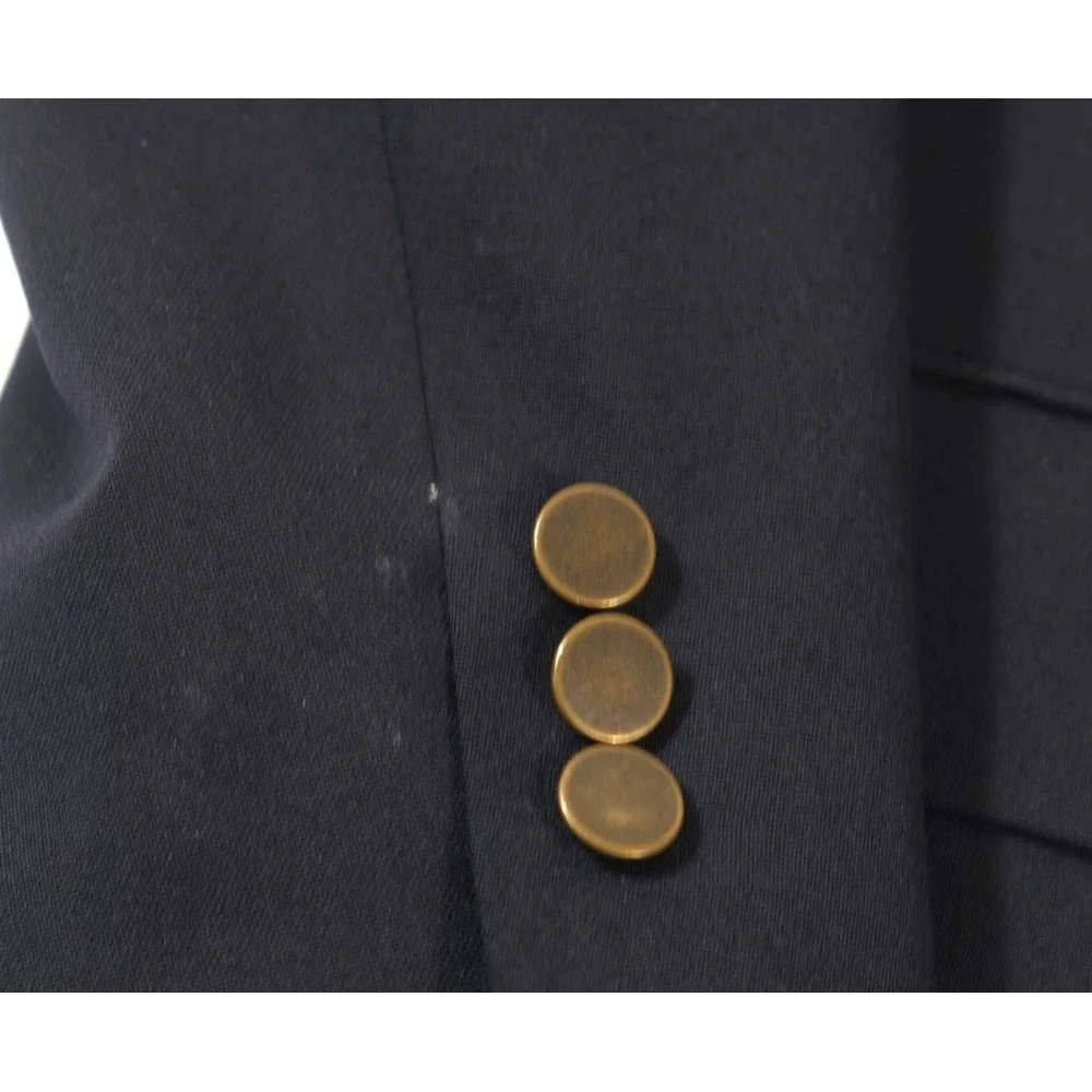 Mark Alexander Blazer Mens 44 Navy Blue Double Breasted Wool Sport Coat USA Made